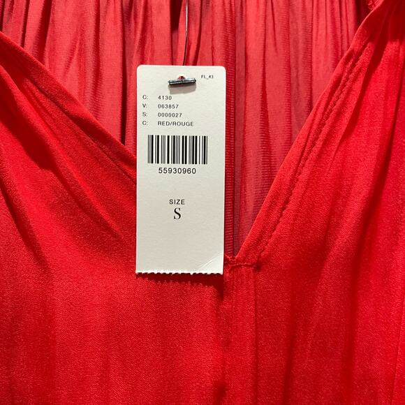 NEW Anthropologie Current Air Cecile Smocked Mini Dress Poppy Red Size Small - Picture 6 of 12